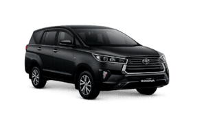 Toyota Innova Reborn hitam untuk layanan sewa mobil Jakarta dengan driver profesional dari Altranscar Rent Car