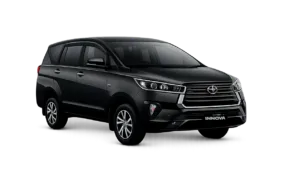 Toyota Innova Reborn hitam untuk layanan sewa mobil Jakarta dengan driver profesional dari Altranscar Rent Car