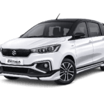 Suzuki All New Ertiga Hybrid putih dari Altranscar Rent Car untuk layanan sewa mobil dengan supir di Jakarta.